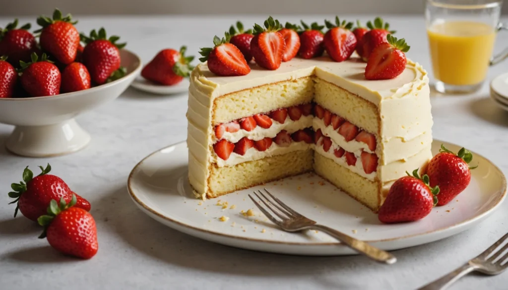 génoise aux fraises crème pâtissière